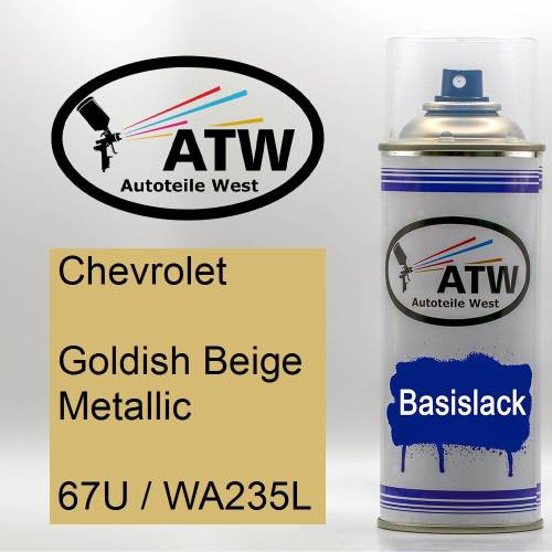 Chevrolet, Goldish Beige Metallic, 67U / WA235L: 400ml Sprühdose, von ATW Autoteile West.